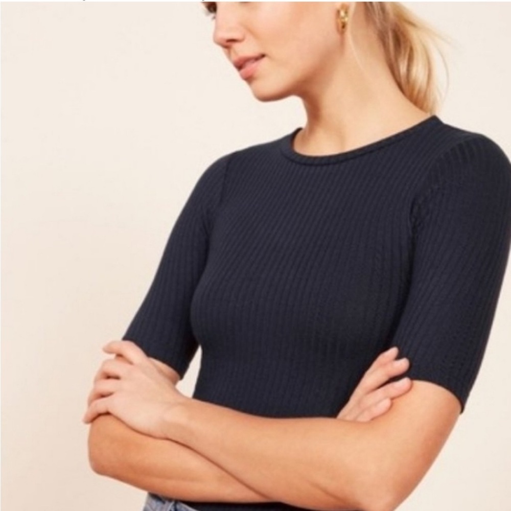 reformation Janine navy Top size XL